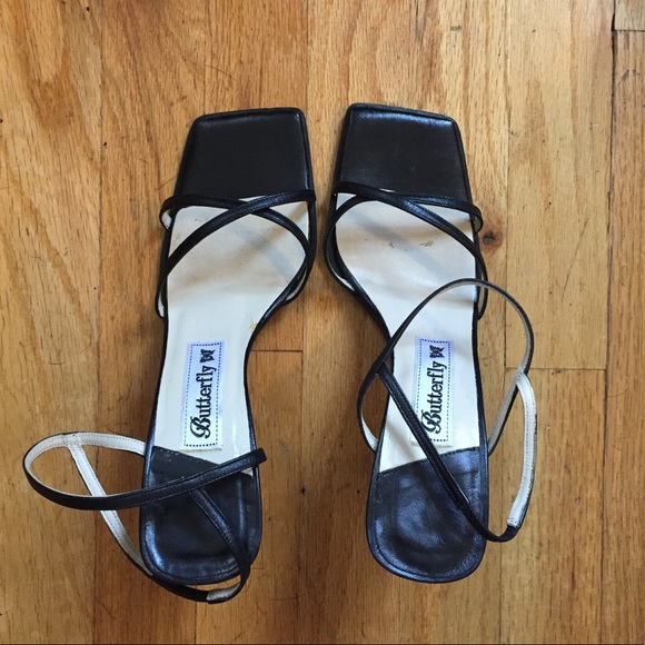 Butterfly Ankle Strap Leather Sandals - Picture 2 of 9